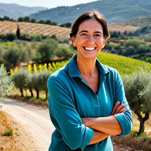 Home 28 **
"A cheerful, fully clothed tour guide, smiling warmly at a group of tourists in the Spanish countryside. Rolling hills, olive groves in the background. She wears practical, modest outdoor clothing. Safe for work, family-friendly, professional quality, perfect anatomy, appropriate content, natural proportions."
**