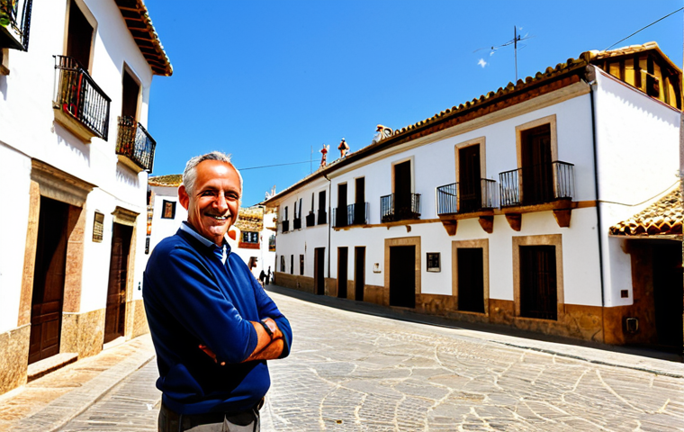 The Heart of Rural Tourism**

"A friendly, fully clothed local guide standing in a charming Spanish village square, greeting visitors with a warm smile, appropriate attire, showcasing traditional architecture in the background, safe for work, perfect anatomy, natural pose, family-friendly, professional photography, high quality, modest clothing."

**