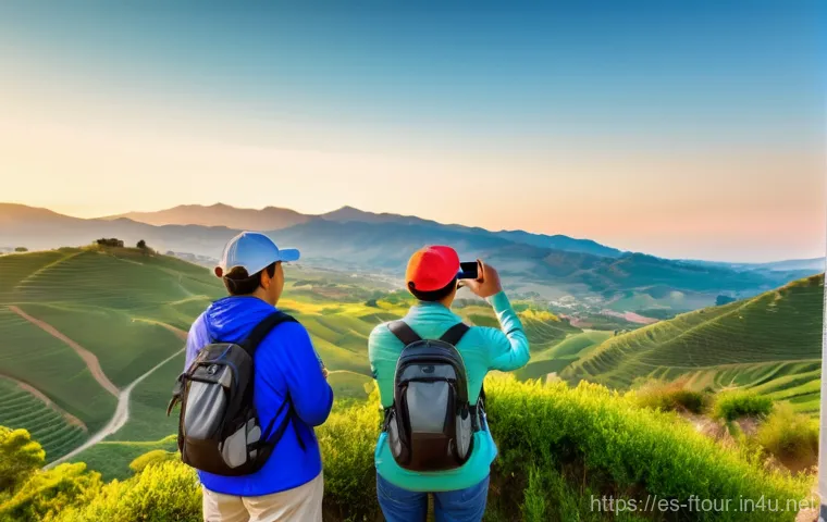 농촌관광지도사 전문 서적 추천 - **A Rural Guide Inspiring Connection with Nature:** A diverse group of adult tourists, casually dres...