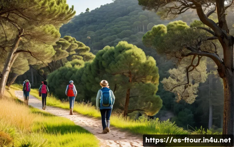 농촌관광지도사 직업 만족도 - A serene rural tourism scene in the Spanish countryside during early morning light, featuring a smil...